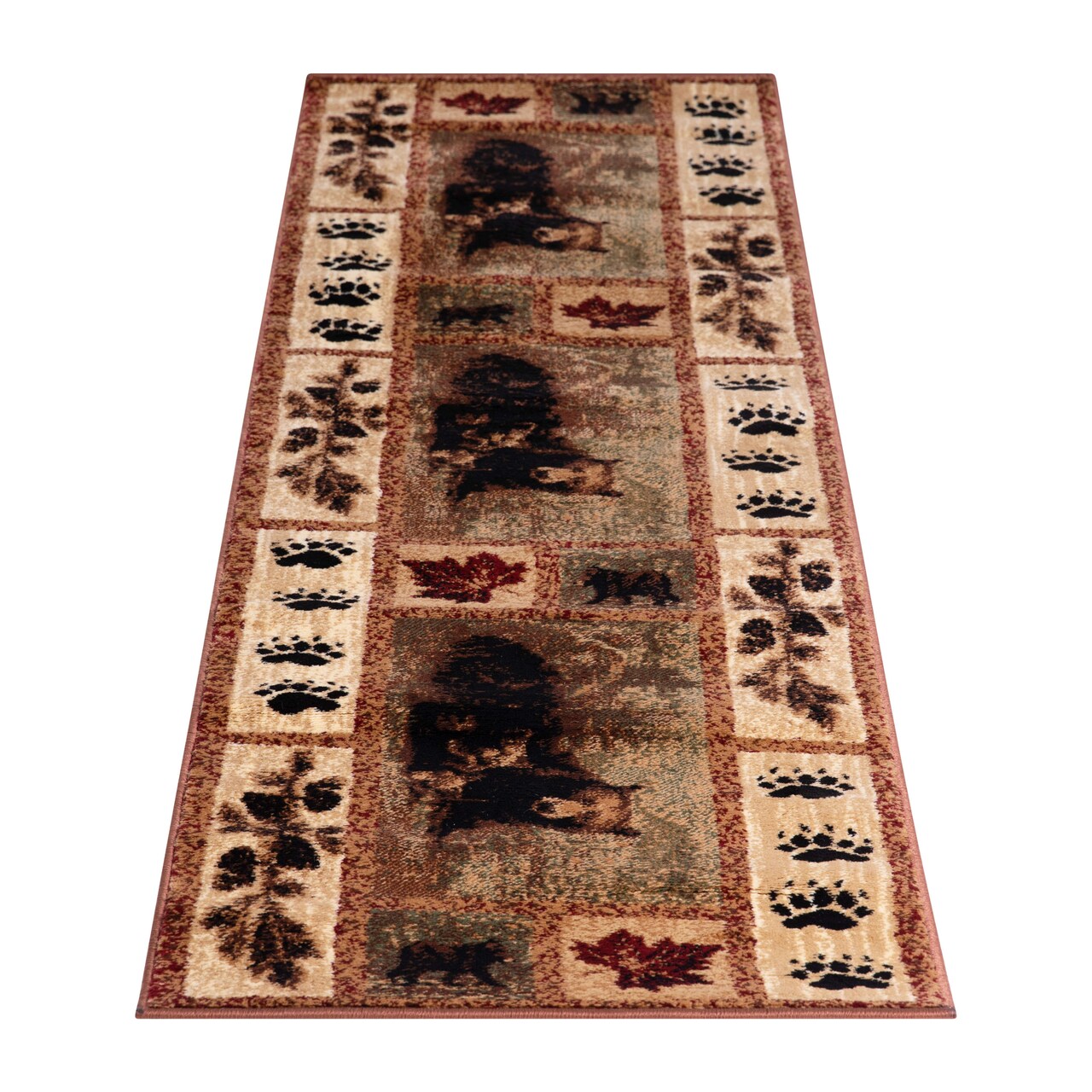 Masada Rugs Kodiak Collection Cabin/Lodge Area Rug Mat with Bear and Cub Scene